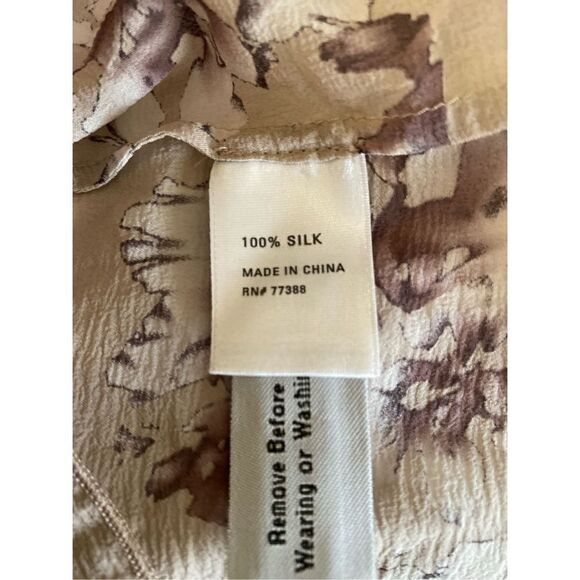 Eliot Fever Dream Silk Floral Scoop Neck Sleeveless Tank Top Purple Gray Size XS - Picture 4 of 5